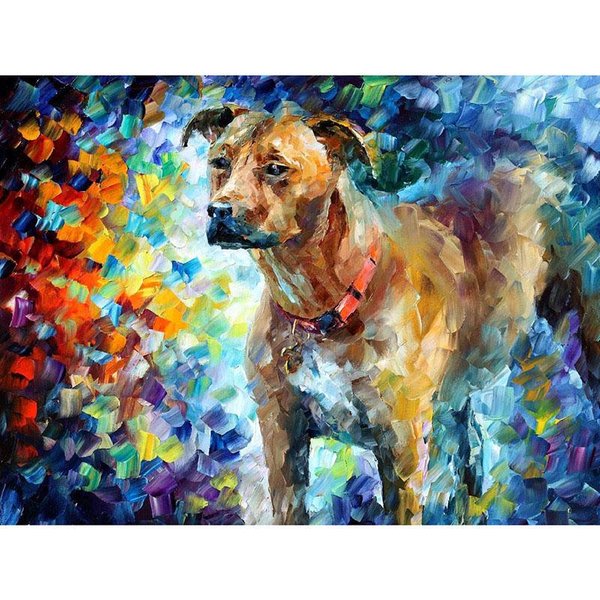 Pintura De Diamantes Punto De Cruz Taladro Redondo Completo Collar Perro Bordado De Diamantes 20X30CM-image