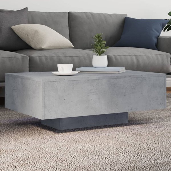 Vidaxl Mesa De Centro Con IluminacióN Led, Gris HormigóN, 85X55X31 Cm-image
