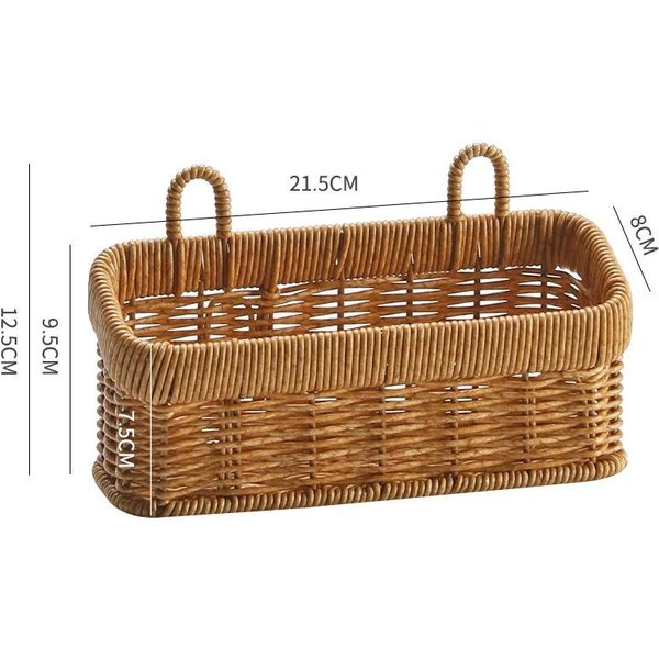 WisząCy Na śCianie Koszyk Do Przechowywania Pojemnik Dekoracyjny Koszyk RęCznie Pleciony Koszyk Do Przechowywania W Kuchni Na Doniczkę Ogrodową Salon-image