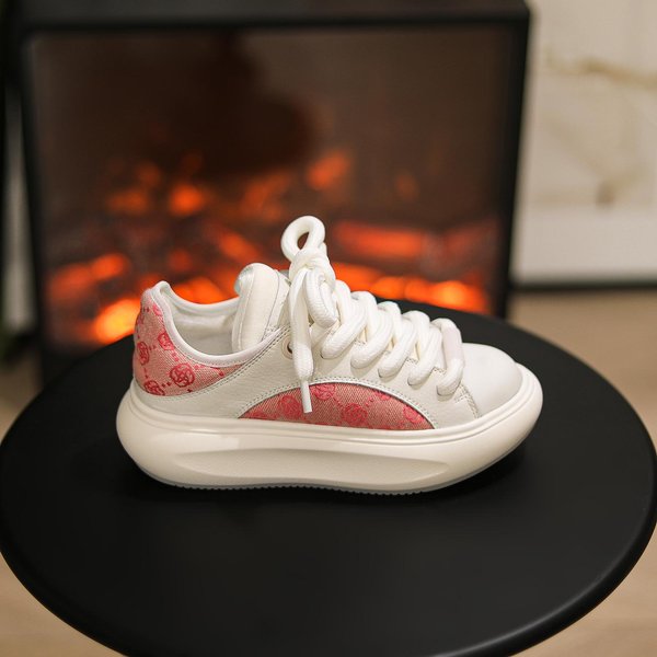 Zapatos Blancos De Suela Gruesa Para Mujer Primavera Nuevos Casual Combinan Con Todo Moda Zapatos Deportivos 40 Brown-image