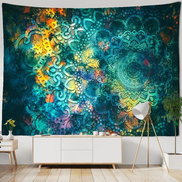 GwiaźDziste Niebo Mandala Gobelin ŚCienny Psychedeliczny Czarodziejstwo Abstrakcyjny Hipisowski Tapiz Bohema WystróJ Domu 70X100Cm Blue-image