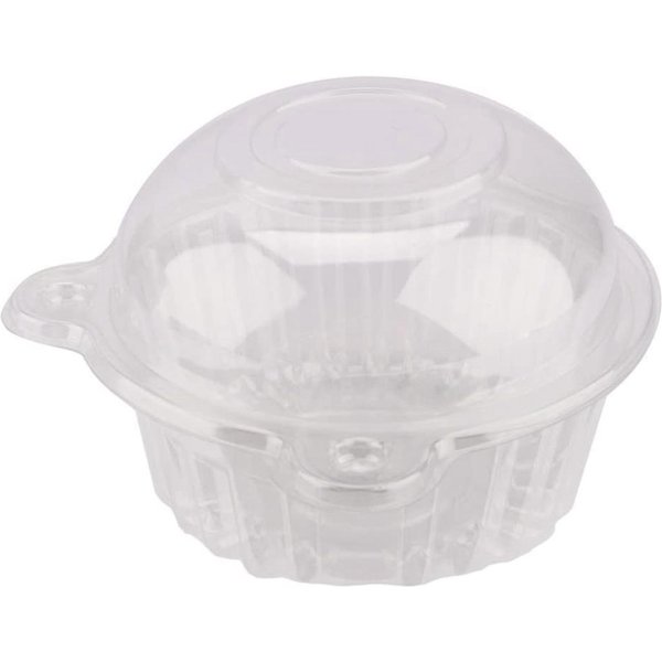 400 Cajas De PláStico Transparente Para Cupcakes, Moldes Individuales Para Muffins, Soportes Para CúPula-image