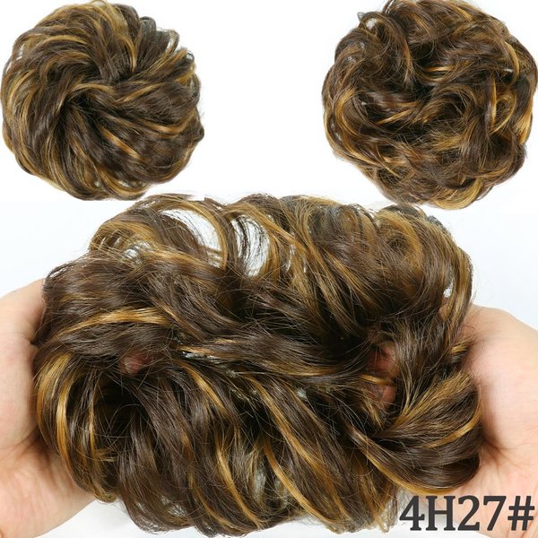 Lisi Hair Syntetyczny KręCony Kok Z Gumką Scrunchies Rozczochrany PrzyrząD Do Koka Z WłOsóW Updo Treski Rozszerzenia Dla Kobiet A Brown-image