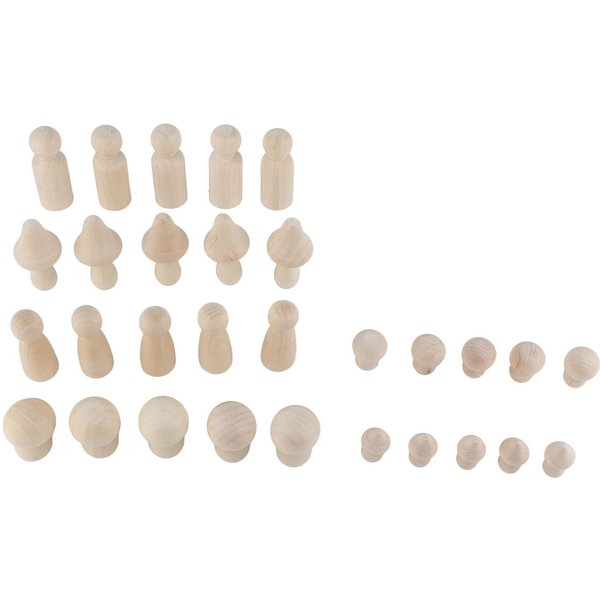 Mini Manualidades De Madera De Setas DIY Manualidades Sin Pintar Seta De Madera Sin Acabar Beige-image