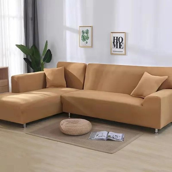 Fundas De Sofá De Color SóLido Para Sala De Estar Funda EláStica Para Sofá Funda Para Sofá De Esquina En Forma De L Protector De Silla CojíN Para 1/2/3/4 Plazas 1-Seat 90-140Cm-image
