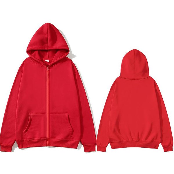 MęSka Bluza Z Kapturem, Polar, Sweter Z DłUgim RęKawem, Bluzy Z Kapturem, Zapinana Na Zamek, Bluza Z Kapturem Dla MężCzyzn, Bluza Sportowa, Kurtka Z Kieszenią, Jednokolorowy PłAszcz Sportowy XXL Red-image