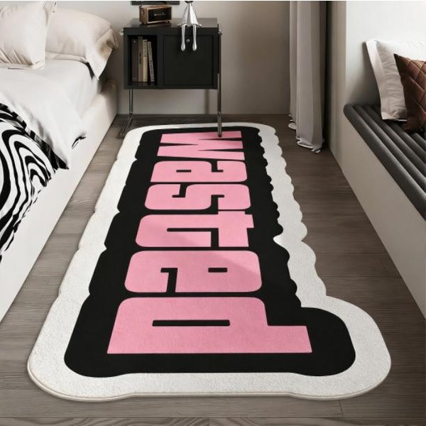 KształT Nieregularny Dekoracja Sypialni Dywan Kreatywne Litery Dywany Do Salonu Zmywalna MięKka Mata PodłOgowa Przy łóżKu Domowy Dywan AntypośLizgowy 40X100Cm-image