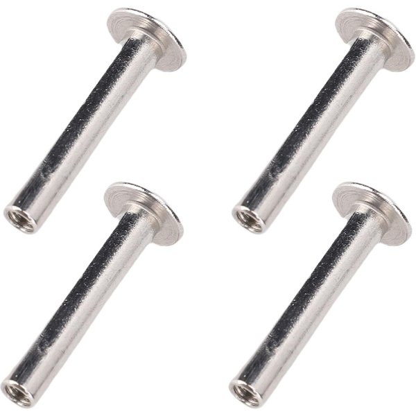 4X24X8.5Mm 100 Juegos Remaches De Tornillo M3 Remaches De EncuadernacióN De Cabeza Redonda Plana Para ArtesaníAs DIY De Cuero PU-image