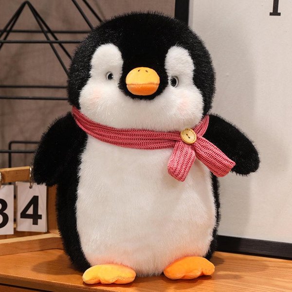 Nowa Lalka Pingwin Pluszowa Zabawka SłOdka MałA Lalka Pingwin DziecięCa PocieszająCa Lalka Prezent Urodzinowy 25Cm Black-image