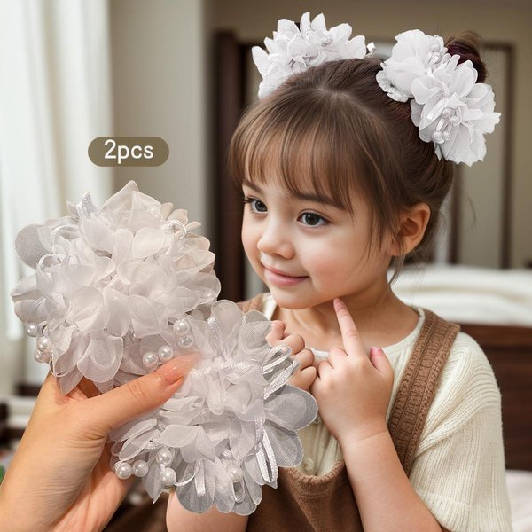 2 Piezas Diadema Rosa Linda Para NiñA, Dulce Accesorio Para El Cabello Estilo Princesa, Accesorio VersáTil Para El Cabello Infantil Sin DañAr El Cabello Blanco-image