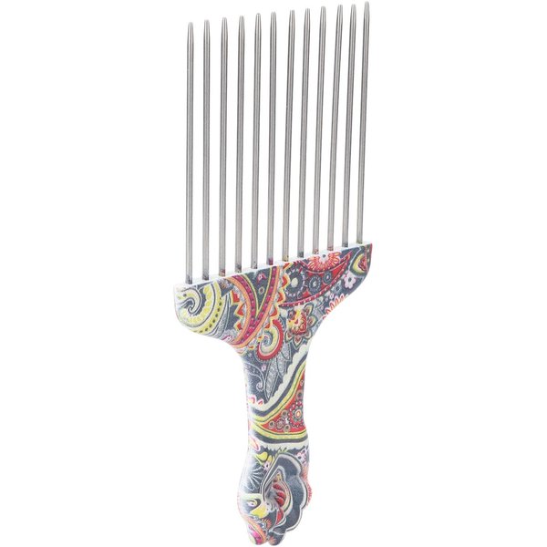 Peine Profesional De Acero Inoxidable Para Desenredar El Cabello Afro, Ideal Para Peinados Rizados.-image