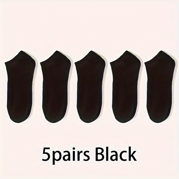 Paquete De 5/10 Pares Calcetines Tobilleros De Ajuste CóModo Para Todos, Transpirables Y Ligeros - Ideales Para Deportes Y Uso Diario 5 Pairs-image
