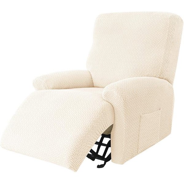 Funda De Asiento De Sofá EláStica Color SóLido Funda De SillóN Reclinable Antideslizante Jacquard Todo Incluido Funda Para SillóN De Sala De Estar 1 PC Sofa Cover-image