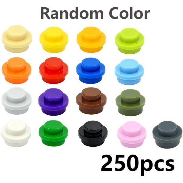 250 Sztuk 1X1 OkrąGłE Kropki Klocki Budowlane DIY MOC CząSteczki PłYtka Lampka CegłY Kompatybilne Z 4073 6141 15570-image