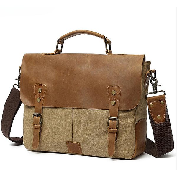 Bolso De Hombro De Lona Bolso Cruzado Casual Para Hombres Y Mujeres Bolso Para CáMara De FotografíA Bolso Mensajero 13 Inch Caqui-image