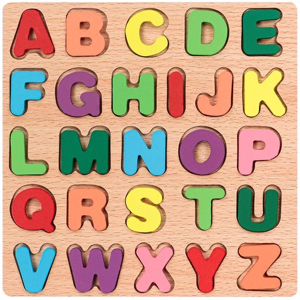 Puzzle De Madera Alfabeto AritméTica NúMeros Formas GeoméTricas Para NiñOs Montessori Aprendizaje Preescolar Juego Educativo Juguete Para NiñOs-image