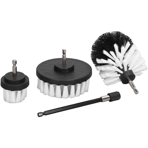 Kit De 4 Cepillos Para Taladro Para Detallado De Coche Con Accesorio Extensor, Juego De Cepillos EléCtricos Para Limpieza-image