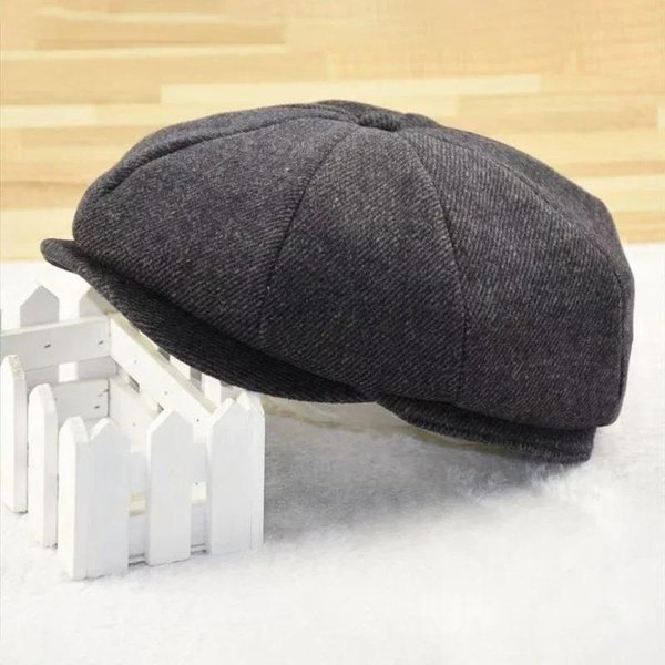64Cm DużA GłOwa Oversize Plus Size MęSka Klasyczna Czapka Newsboy Gatsby Mieszanka WełNy Vintage PłAska Ivy Cabbie Na 2024 57-58Cm Gray-image