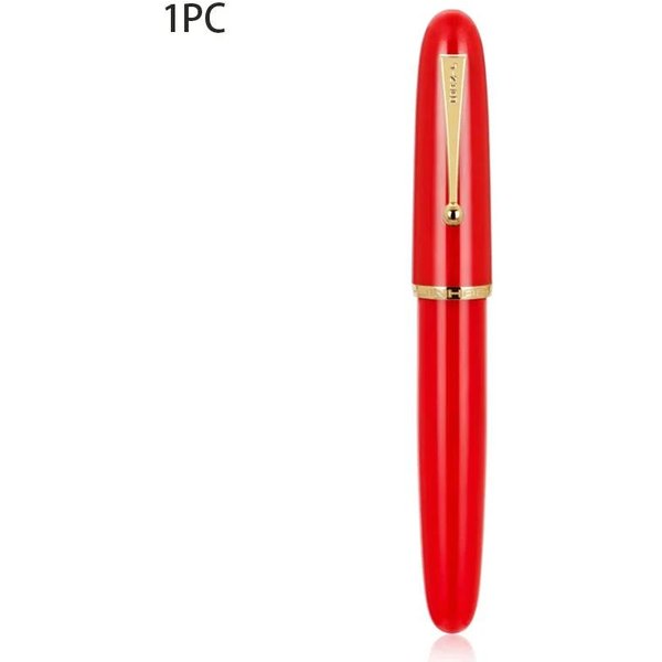 Luksusowy DłUgopis Jinhao 9019 Dadao Akrylowy Przezroczysty DłUgopis Obrotowy StalóWka 40MM ArtykułY Biurowe Szkolne DłUgopisy Do Pisania (Red,Ef(Approx 0.38Mm)) Czerwony-image