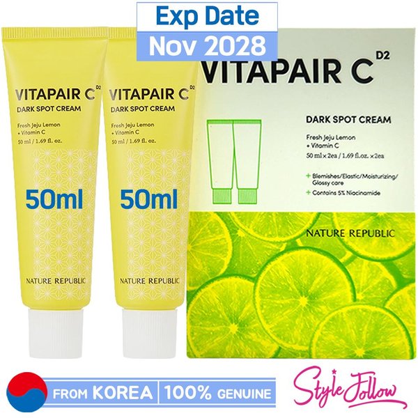 Nature Republic Zestaw KremóW Na Ciemne Plamy Vitapair C (50Ml+50Ml) 1 SET (50Ml * 2Pcs) Yellow-image