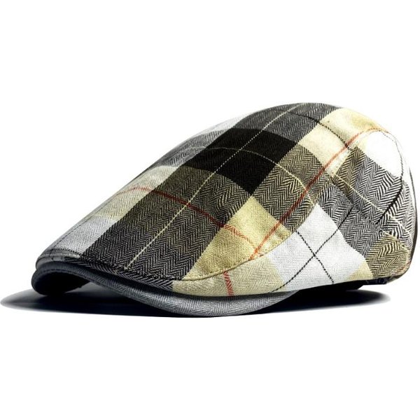 Beret Damski Wiosenno-Letni Cienki Przewiewny Kapelusz MęSki Literacki Retro W Kratkę Kapelusz Z Daszkiem W Kratkę Kapelusz Malarski Single Code Khaki-image