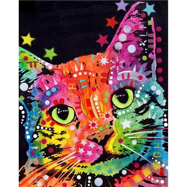 Pintura De Diamantes Diy, Bordado De Diamantes, Mosaico, Regalo, Pintura Al óLeo, Gato, Diamantes, Arte De Pared, DecoracióN 20X30CM-image