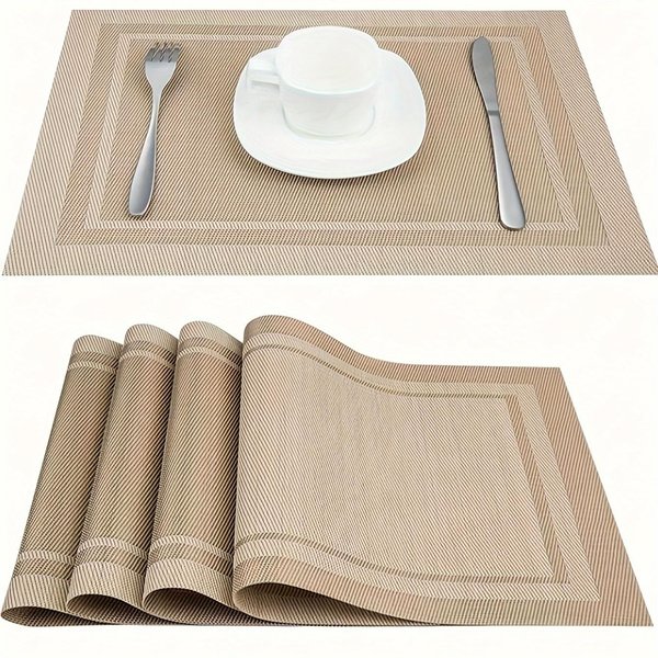 Protectores De Estante, Manteles Individuales Resistentes Al Calor, Mantel Individual Lavable Y Antideslizante, Mantel Individual, DecoracióN De Mesa, Para Cocina Y Mesa De Comedor, Suministros Para El Hogar MarróN-image