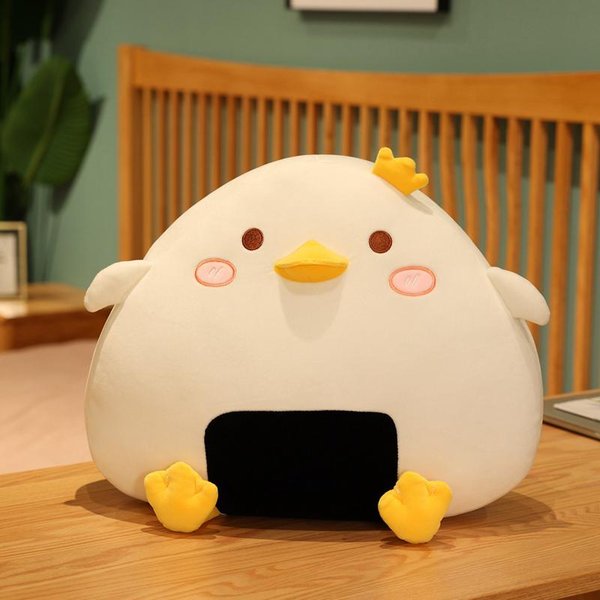 35~60Cm Animal Squishy Sushi Peluche Almohada Rellena Kawaii Pato Pollito Blanco Amarillo Soporte Lumbar Peluche DecoracióN Del Hogar Regalo 35Cm-image