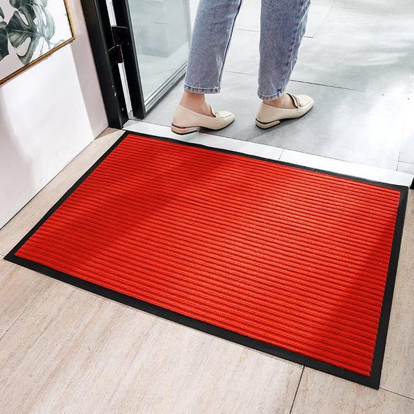 Felpudo Comercial Sencillo Para Puerta De Entrada, Para Uso DoméStico, A Rayas, Para Exteriores, Resistente Al Desgaste Y Antideslizante 60*90Cm Gray-image