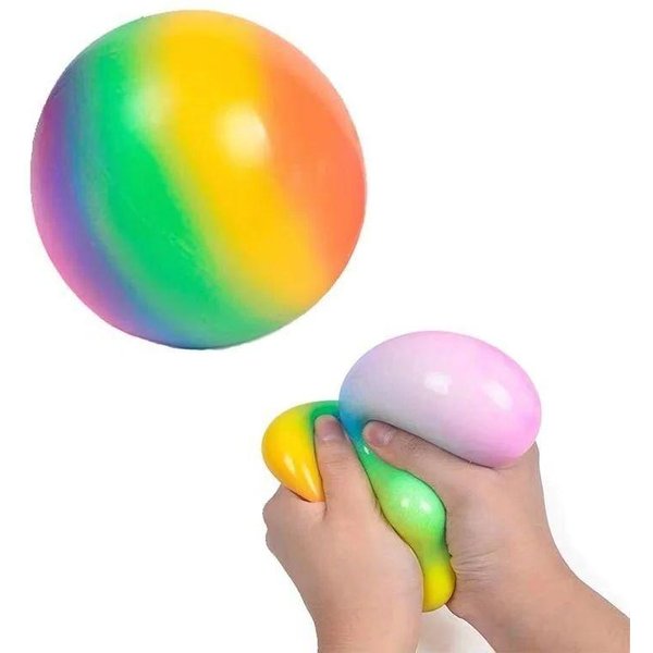 1 Szt. PiłEczka TęCzowa Gradientowa Do łAgodzenia Stresu, Powoli PodnosząCa Się Zabawka Do śCiskania, MięKka, GąBczasta Zabawka Fidget Dla Dzieci I DorosłYch-image