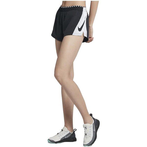 Nike Spodenki Damskie Z Blokami KoloróW, RozcięTym DołEm I Elastyczną Talią Czarne AT7965-010 L Beige-image