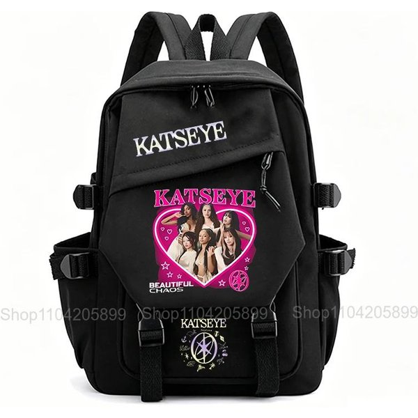 Katseye Plecak GorąCy Kpop Mochila Uczeń Nastolatek Torba Na KsiążKi ChłOpiec Dziewczynka Codzienna Podróż Rucksack Plecak O DużEj PojemnośCi 16 Inches-image