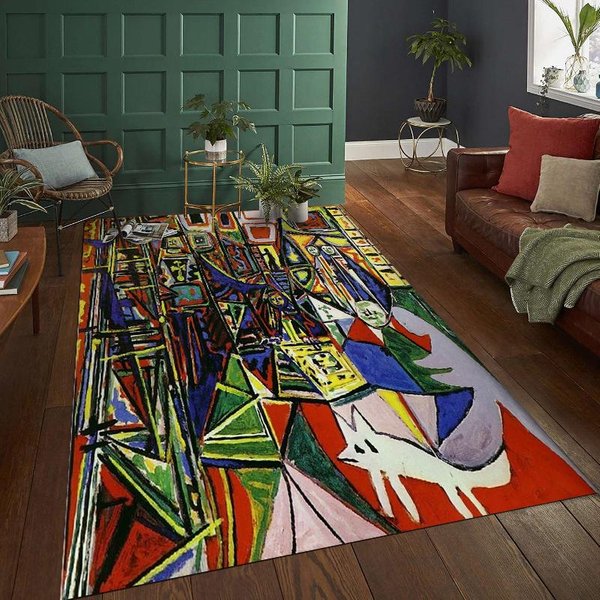 Abstrakcyjny Obraz Artystyczny Dywan Do Salonu SkłAdany MożNa Prać W Pralce Mata Pod Stolik Kawowy Pluszowy Puszysty Dywan Do Sypialni 80X120Cm31X47In-image