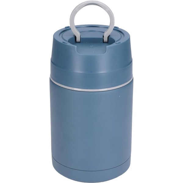 304 Izolowany PróżNiowo SłOik Na żYwność Ze Stali Nierdzewnej 1000 Ml Izolowane Pojemniki Na Lunch Ze SkłAdaną łYżKą W Kolorze Niebieskim L Gray-image