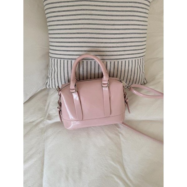 Bolso De Mano Rosa Nuevo De Primavera Para Mujer Bolso Bandolera De Hombro ÚNico Bolso Bowling VersáTil Coreano Bolso PequeñO De Moda-image