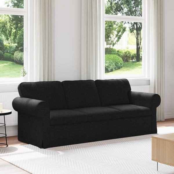 Sofá Negro 215 X 82 X 80 Cm Tela-image