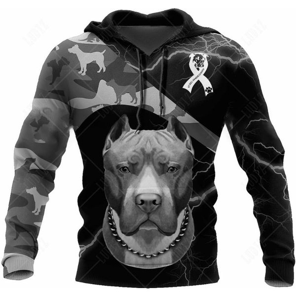 Bluzy Bluza MęSka Z Kapturem Pitbull 3D Nadruk Jesień Casual DłUgi RęKaw Oversize Streetwear Z Kapturem Dla MężCzyzn Odzież Topy 5XL-image