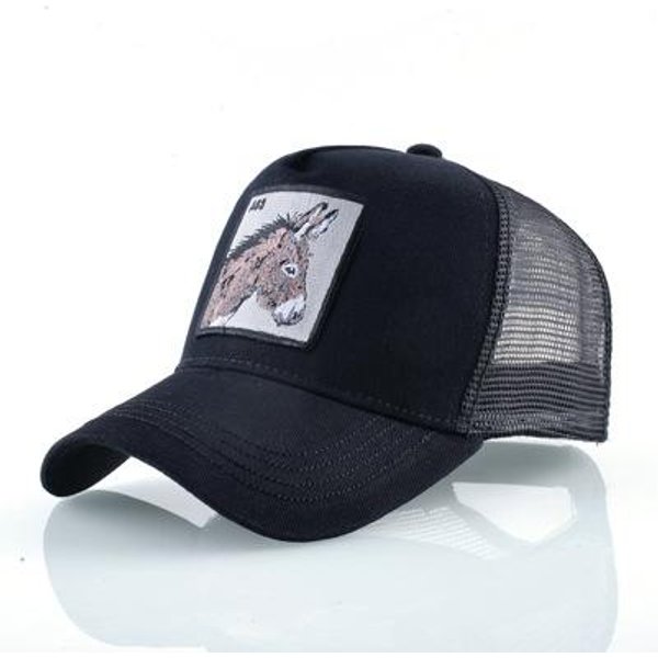 Modne Czapki Trucker Z Naszywką Ze ZwierzęTami Cztery Pory Roku Snapback Czapka Baseballowa Dla MężCzyzn Kobiet Regulowany Daszek Adjustable Black-image