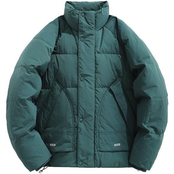 Invierno Para Hombre Nuevo EstáNdar Nacional Chaqueta De PlumóN Engrosada CáLida Ropa De Pan Marca De Moda Cuello Alto Corto Abrigo Acolchado De AlgodóN Abrigo Holgado 4XL Gray-image