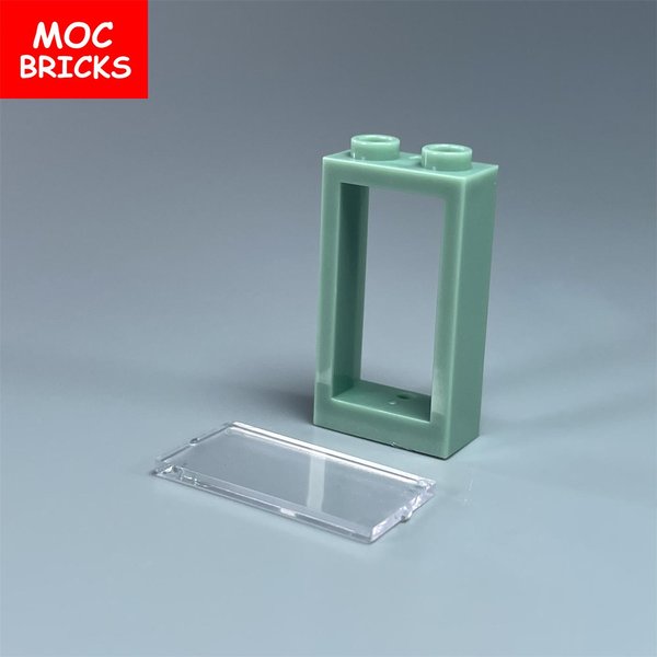 20 Szt./Partia Klocki MOC Okno 1X2X3 Przezroczysta Rama Drzwi Panel 60593 60602 ZłOżOne Elementy Klocki Zabawki Dla Dzieci-image