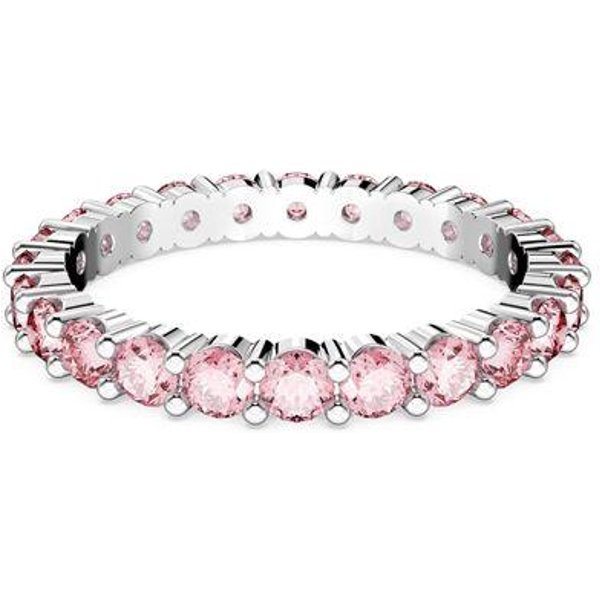 Anillo De Moda Swarovski Matrix Corte Redondo Circonita CúBica Chapado En Rodio Anillo Para Mujer 5658855 Box (Random Color),50 White-image