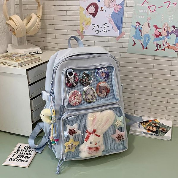 Mochila Transparente Nueva Ligera Y Sencilla Mochila Para Estudiantes De Secundaria Mochila Casual Coreana De Gran Capacidad .-image