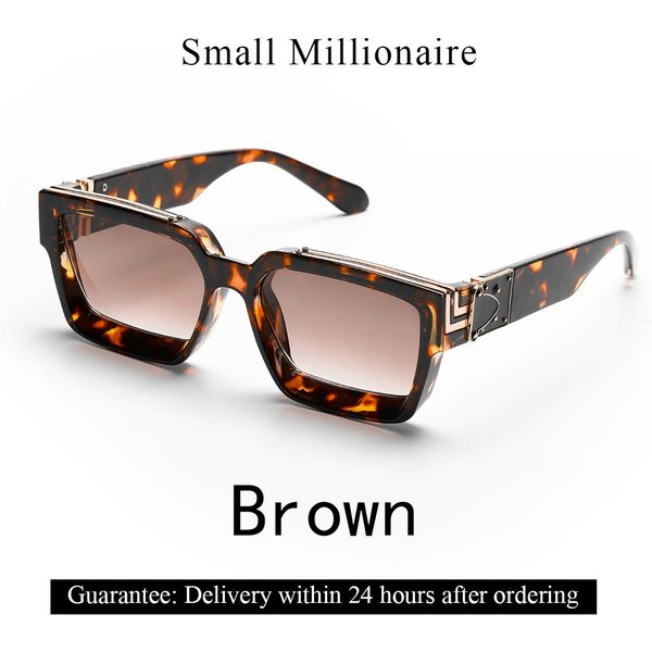 Retro Black Millionaire Shades Luksusowe Okulary PrzeciwsłOneczne Dla MężCzyzn Projektant Znana Marka Kwadratowe Okulary PrzeciwsłOneczne MęSkie Damskie Okulary PrzeciwsłOneczne Ships Within 24H-image