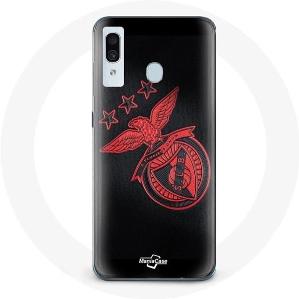 Funda - Maniacase - Samsung Galaxy A20 - Negra - Flexible - DiseñO Benfica Negro-image