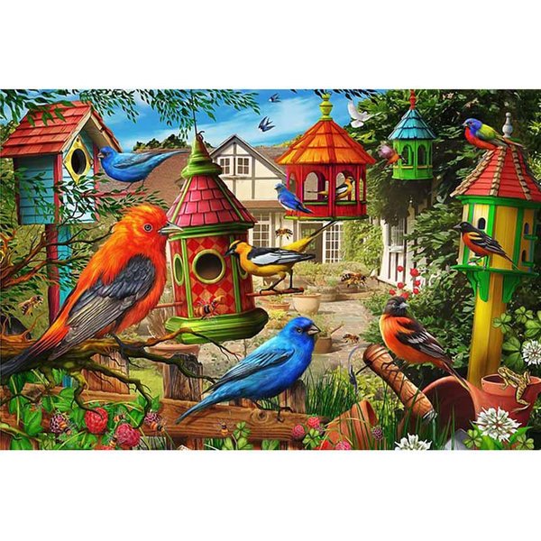 Bordado De Diamantes PáJaro JardíN Punto De Cruz Diamante Redondo Completo Pintura De Diamantes PedreríA 20X30CM-image
