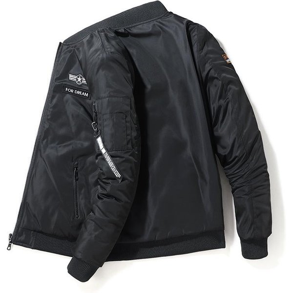 Chaqueta Bomber De AlgodóN Gruesa Y Reversible Para Hombre, Estilo Militar, Para Exteriores 7XL Black-image