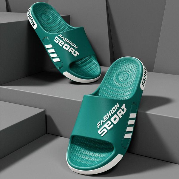 Las Pantuflas De Hombre Son Tendencia Para El BañO En Interiores En Casa, Mientras Que Las Pantuflas Frescas Son Adecuadas Para Usar Al Aire Libre. Zapatillas Antideslizantes 44-45 Verde-image