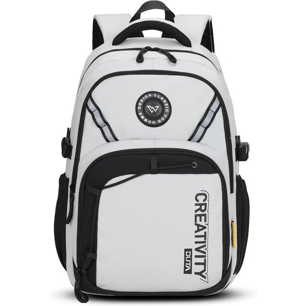 Mochila Casual De Viaje De Gran Capacidad Para Hombre, Mochila Impermeable Para Deportes Y Desplazamientos Blanco-image