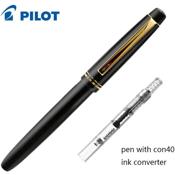 Pilot 78G+ Pluma Fuente CláSica Original Lujo Dorado 22K PlumíN Ef/F/M Estudiantes Escolares PráCtica Escritura Tinta BolíGrafos De Regalo Suministros Ef(0.28Mm) Negro-image
