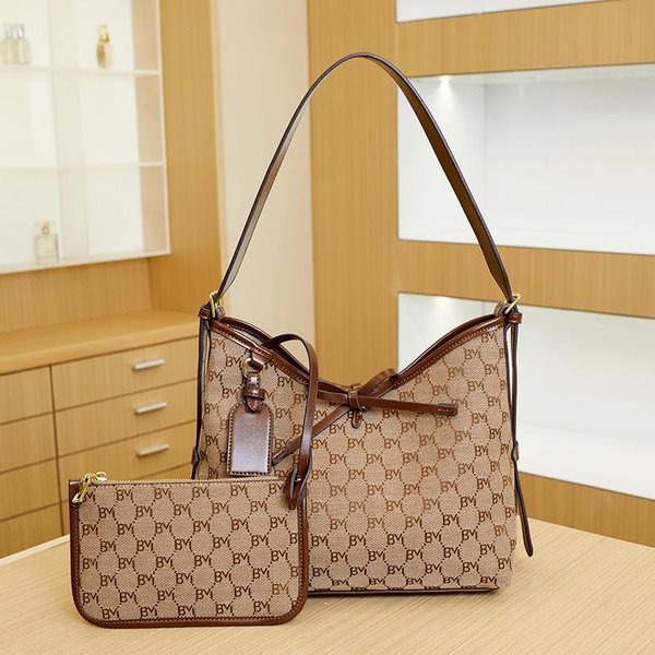 Bolso Tote Estampado Retro Para El Trayecto Diario De Mujer, Bolso Cruzado De Hombro ÚNico De Gran Capacidad A La Moda Beige-image